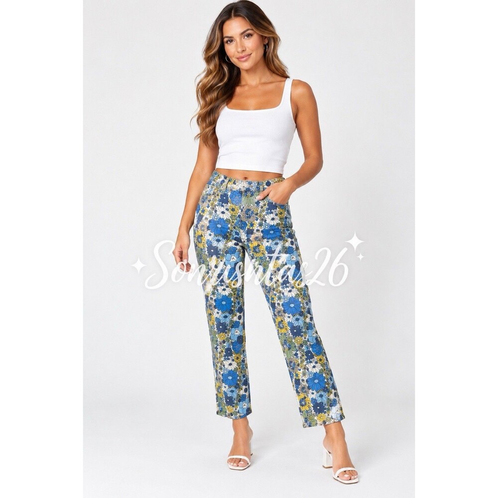 MOTHER The Rambler Zip Ankle Jeans Dirtbike Flowers Floral Print Size 30 Retro
